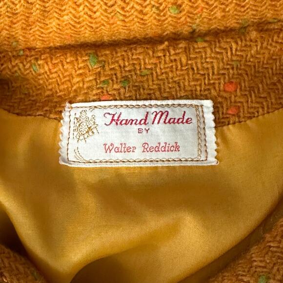 Vintage Handmade Walter Reddick Woven Orange‎ Cape Dress Small Elegant Regency - Picture 7 of 14